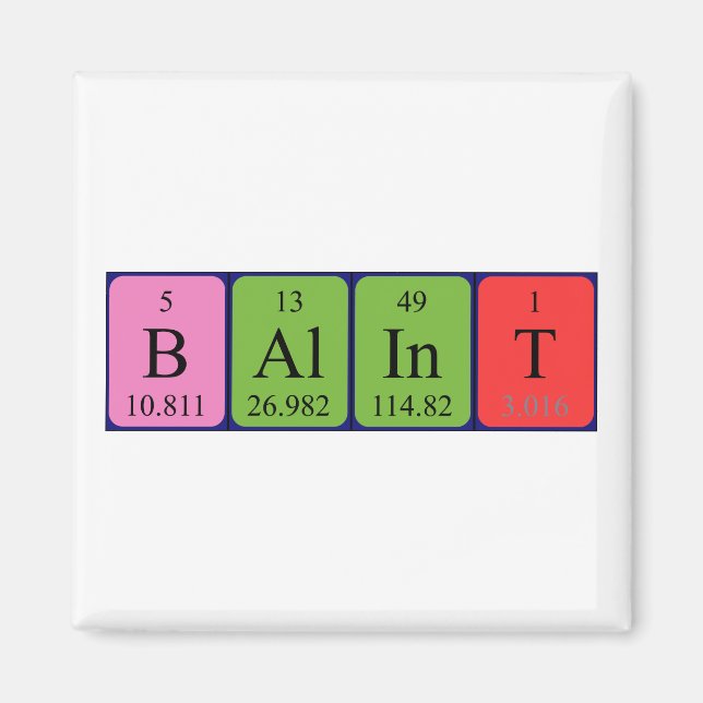 Bálint periodisk magnet bord namn (Framsidan)