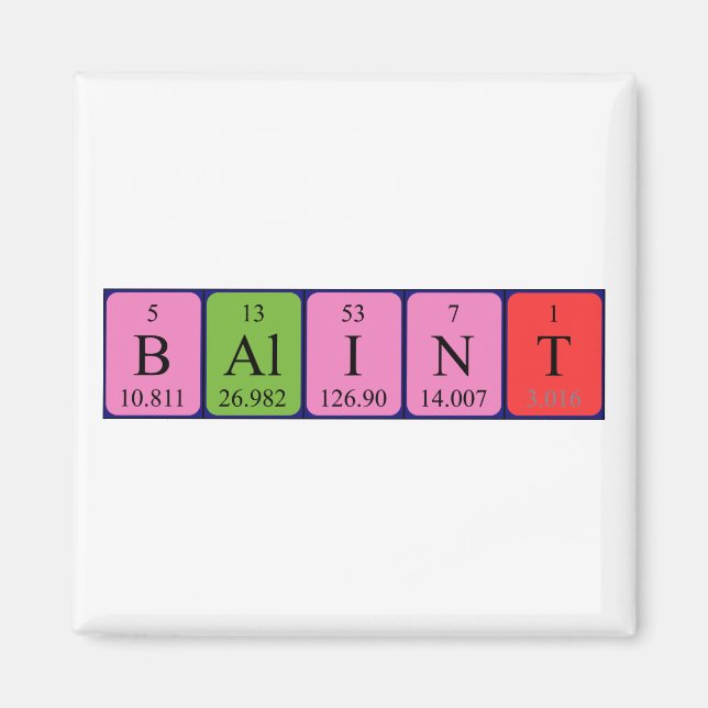 Bálint periodisk magnet bord namn (Framsidan)