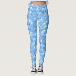  baljväxter av sjöjungfru Sea Blue Leggings