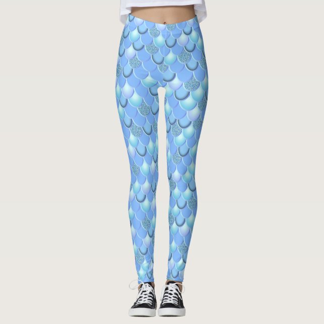  baljväxter av sjöjungfru Sea Blue Leggings (Framsida)