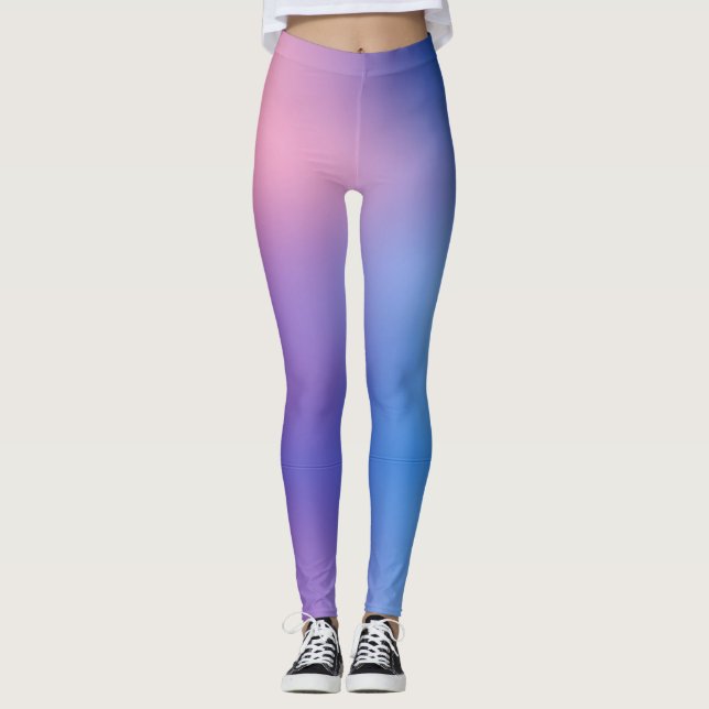 Baljväxter i lila/rosa/blåsspandex/polyester. leggings (Framsida)