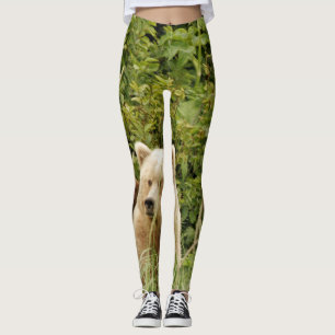 baljväxter med två grizzlybjörnar unge plus mamma leggings