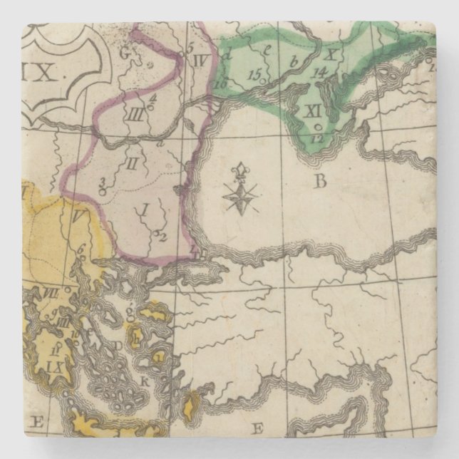 Balkan peninsula 3 underlägg sten (Framsidan)