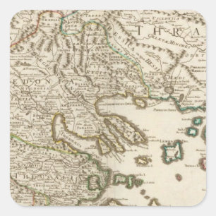 Balkan peninsula, Grekland, Makedonien 2 Fyrkantigt Klistermärke