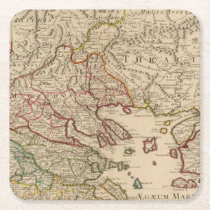 Balkan peninsula, Grekland, Makedonien 3 Underlägg Papper Kvadrat