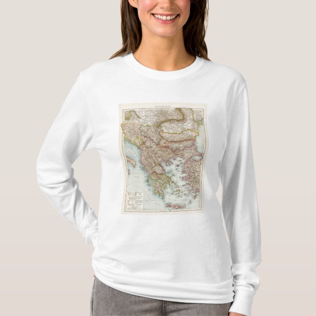 Balkanhalbinsel - karta för Balkan peninsula T-shirt (Framsida)