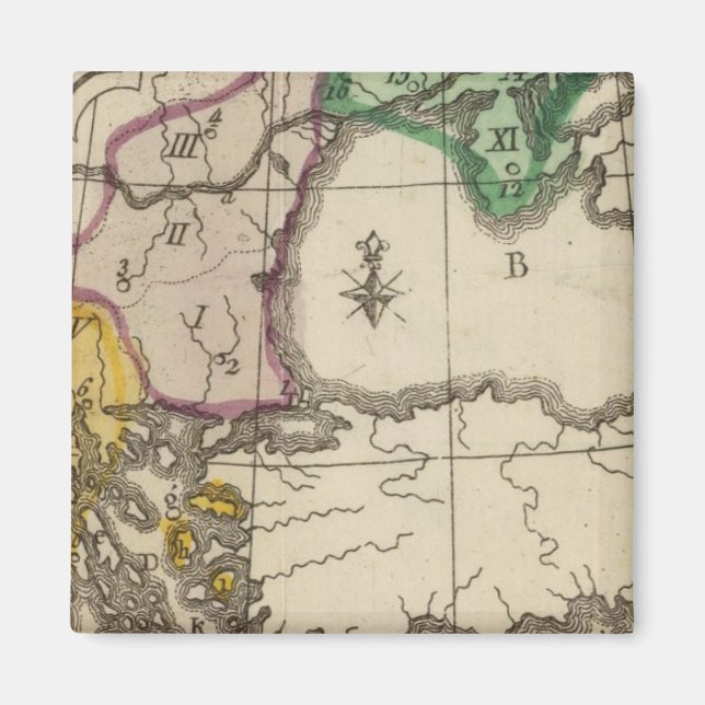 Balkanländerna Peninsula 3 Magnet (Framsidan)