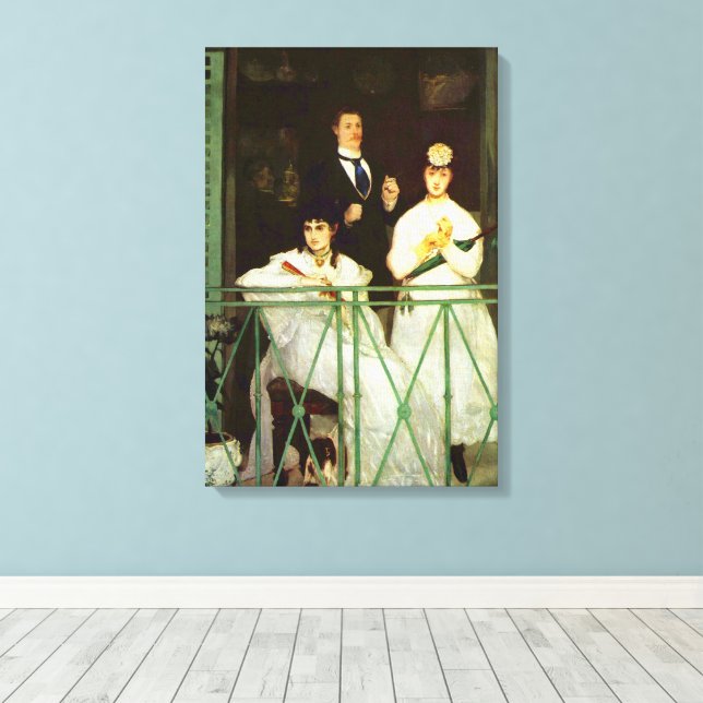 Balkongen (Le Balcon) av Edouard Manet Canvastryck (Insitu (trägolv))