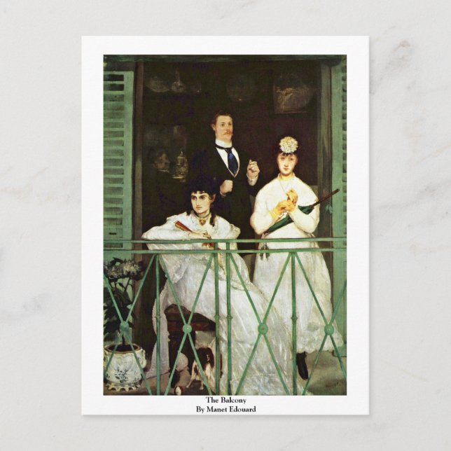 Balkony by Manet Edouard Vykort (Framsida)