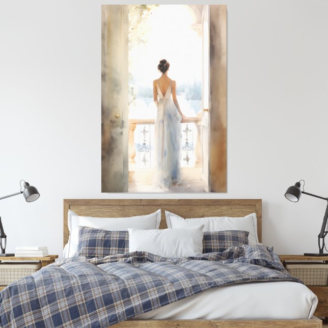 Balkonys - serverlighet: Vattenskärtningsvy Canvastryck (Insitu (sovrum))