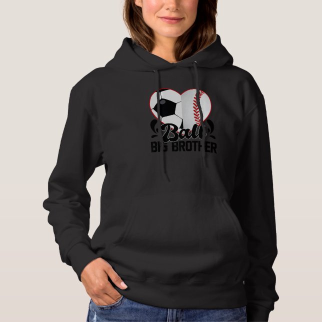 Ball Big Brother Heart  Soccer Baseball Softball T Shirt (Framsida)