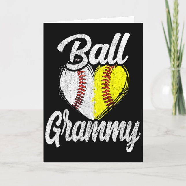 Ball Grammy Baseball Softball Lagsport T Shirt  Kort (Framsida)