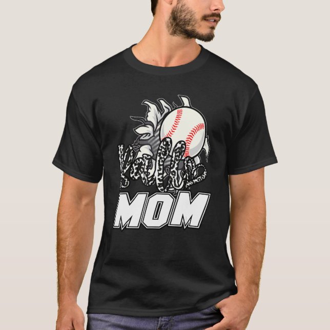 Ball Mom Cheetah Baseball Softball Mama Women Moth T Shirt (Framsida)