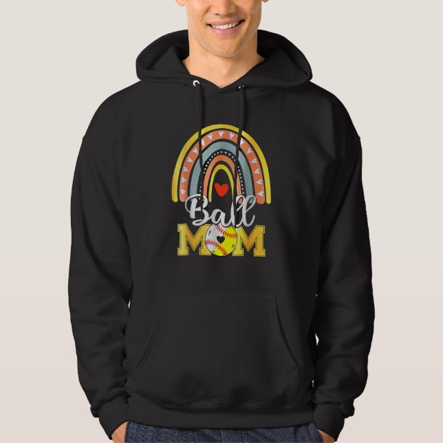 Ball Mom Rainbow Mom Mother Mother s Day 2023 Hoodie (Framsida)