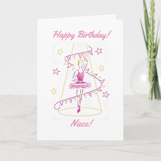 Ball och bunt Niece Birthday Card Kort (Framsida)