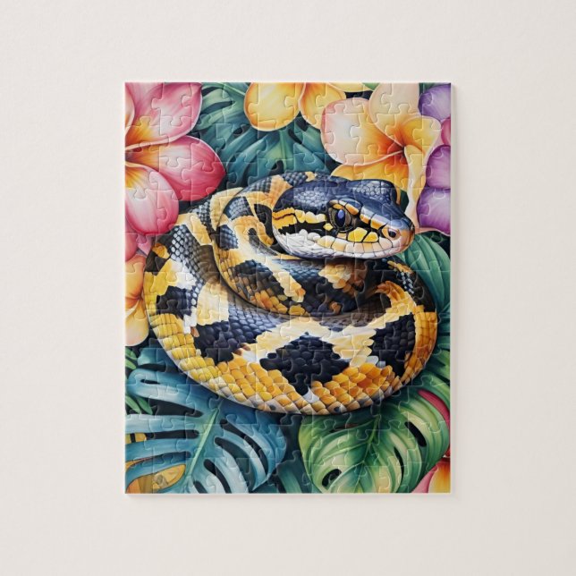 Ball Python Snake Family Pet Portrait Pussel (Vertikal)