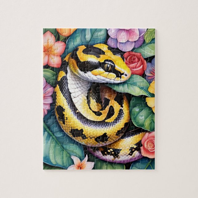 Ball Python Snake Family Pet Portrait Pussel (Vertikal)