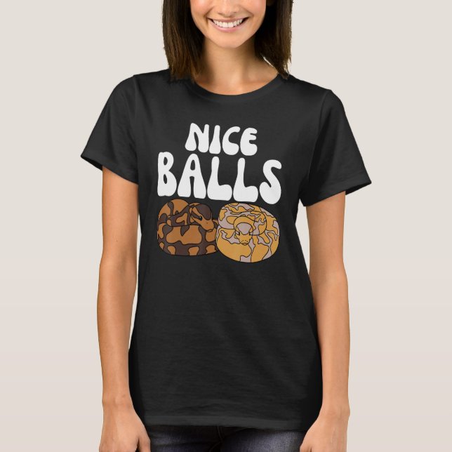 Ball Python Snake Nice Balls T Shirt (Framsida)