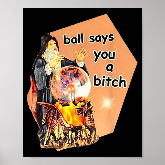 Ball Says You A Btch Meme  Poster (Framsidan)