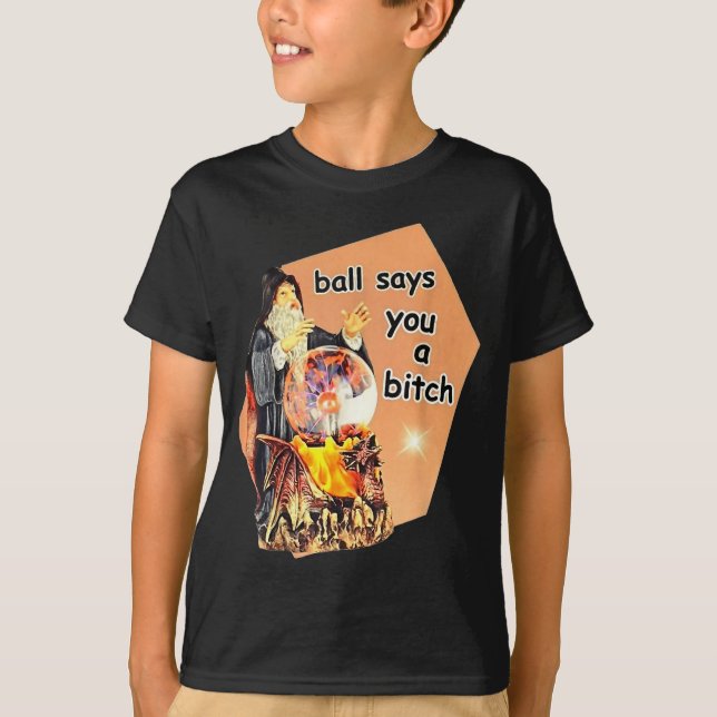 Ball Says You A Btch Meme  T Shirt (Framsida)
