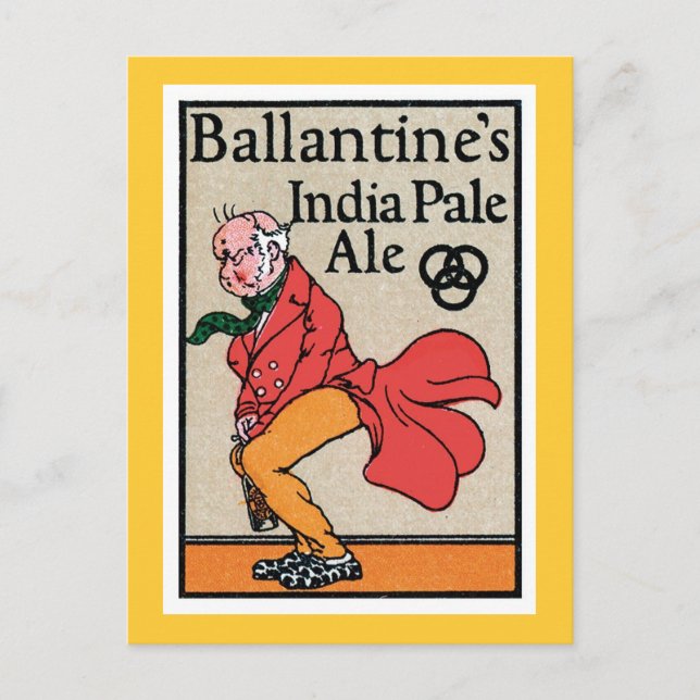 Ballantins Indiens Blek Ale Vintage Label Vykort (Framsida)