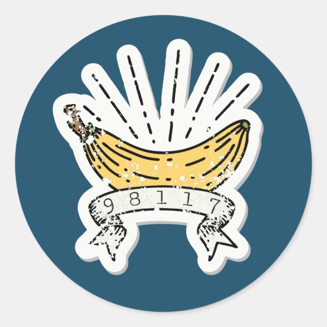 Ballard Banana Sticker Runt Klistermärke (Framsida)