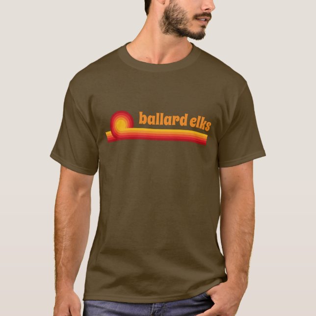 Ballard Elks Retro Rainbow T Shirt (Framsida)