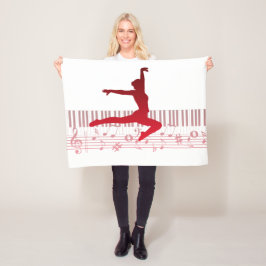 Balldankerska på tangentbord fleecefilt