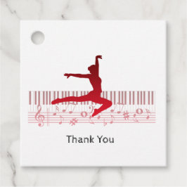 Balldankerska på tangentbord gåvor etiketter