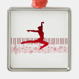 Balldankerska på tangentbord julgransprydnad metall