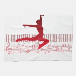 Balldankerska på tangentbord kökshandduk