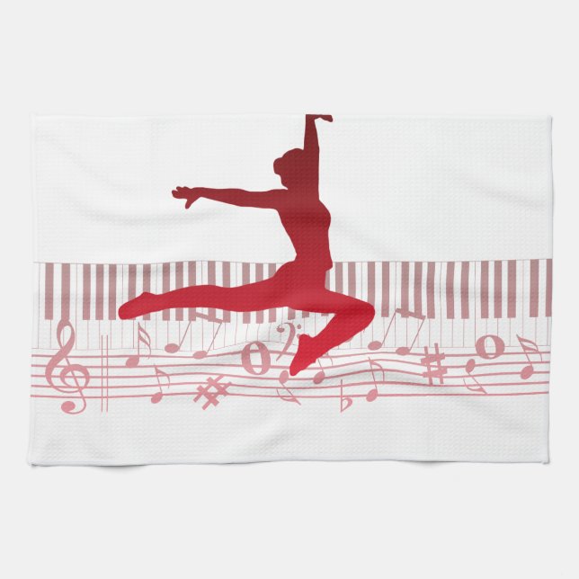 Balldankerska på tangentbord kökshandduk (Horisontell)