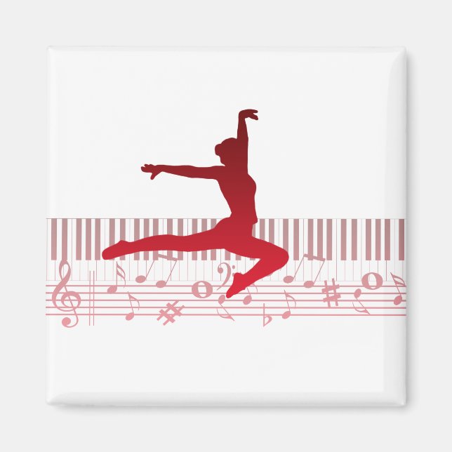 Balldankerska på tangentbord magnet (Framsidan)