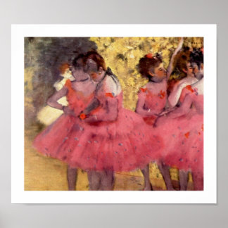 Ballddansare i Rosa av Edgar Degas Poster