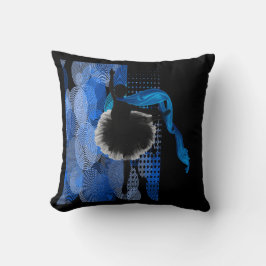 Ballddansare på svart och blå bakgrundsbelysning kudde