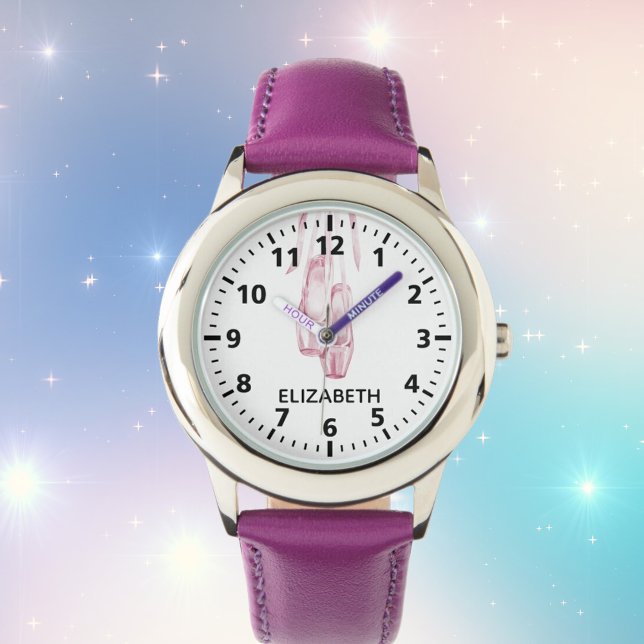 Balldskor rosa namn flicka armbandsur (Skapare uppladdad)