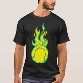 balle tennis flamme fire flame cartoon dessin t shirt