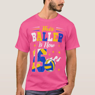 Baller är nu 15 år gammal volleyboll på födelsedag t shirt