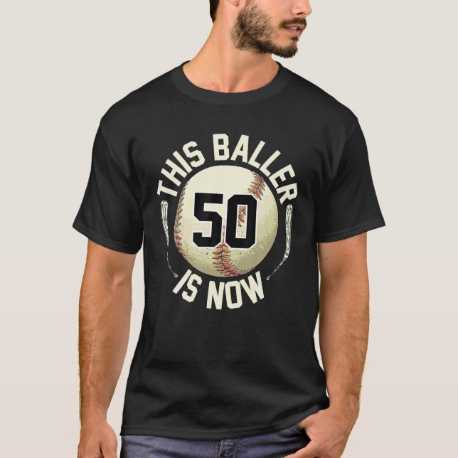 Baller är nu 50 baseball 50-dagars softb t shirt (Framsida)