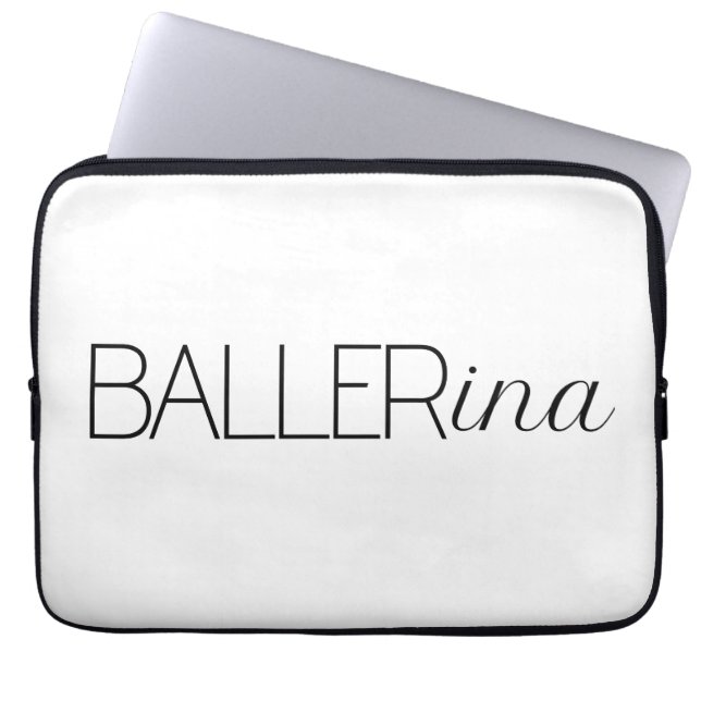"Baller" Ballerina Laptop Fodral (Framsidan)