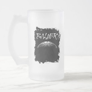Baller (basket) frostat ölglas