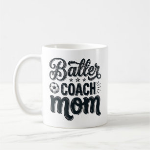 Baller Coach Mamma Vintage Fotboll Shirt Design_1 Kaffemugg
