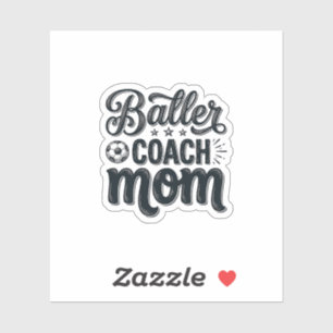 Baller Coach Mamma Vintage Fotboll Shirt Design_1 Klistermärken
