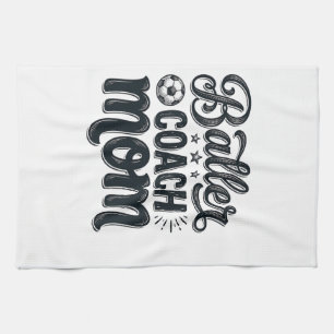 Baller Coach Mom Vintage Fotboll Shirt Design_1 Kökshandduk
