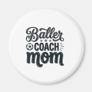Baller Coach Mom Vintage Fotboll Shirt Design_1 Magnet