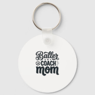 Baller Coach Mom Vintage Fotboll Shirt Design_1 Nyckelring