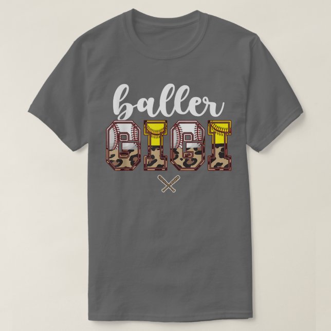 Baller Gigi Baseball Softball Gigi Grandma  T Shirt (Design framsida)