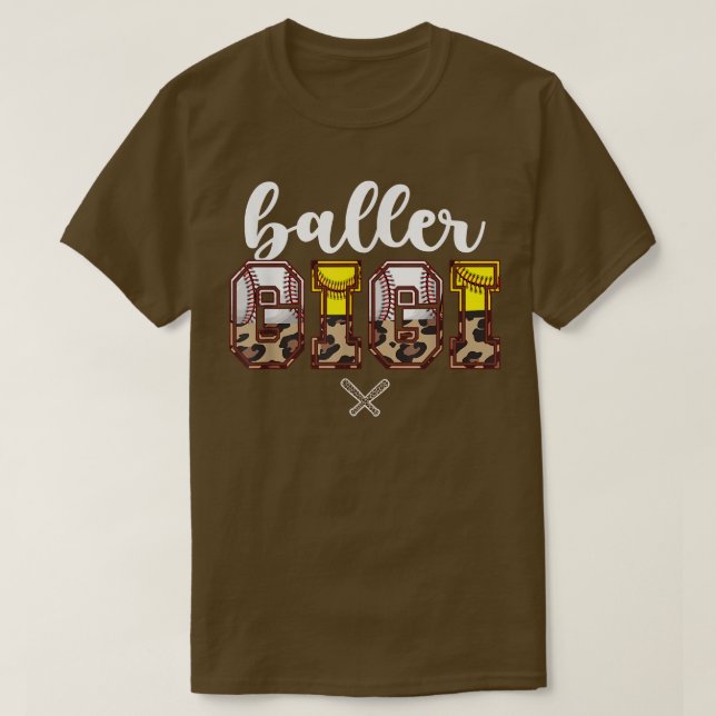 Baller Gigi Baseball Softball Gigi Grandma T-Shirt (Design framsida)