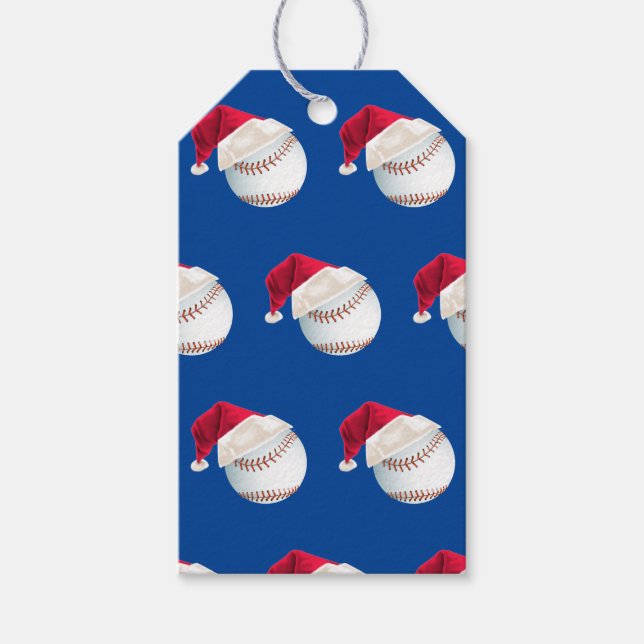 Baller jul Baseball Santa Sports Presentetikett (Framsidan)