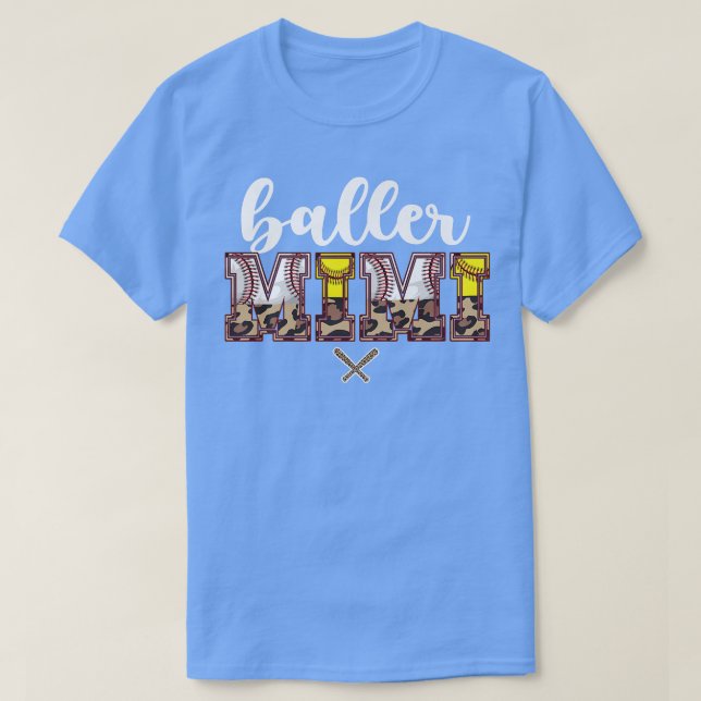 Baller Mimi Baseball Softball Mimi Grandma Premium T Shirt (Design framsida)